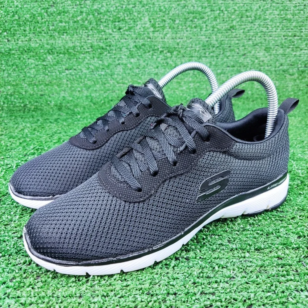 Skechers Sneakers Womens 7 Black Flex Appeal 4.0 Brilliant View Mesh Athletic